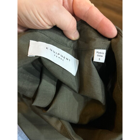 Equipment Femme Women’s Dahlia Crop Cotton Blend Button Up Shirt size S NWT - Picture 6 of 10